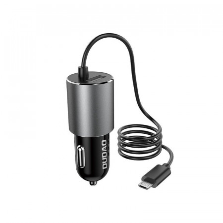 Incarcator auto Dudao USB cu cablu micro USB 3.4 A incorporat negru (R5Pro M)