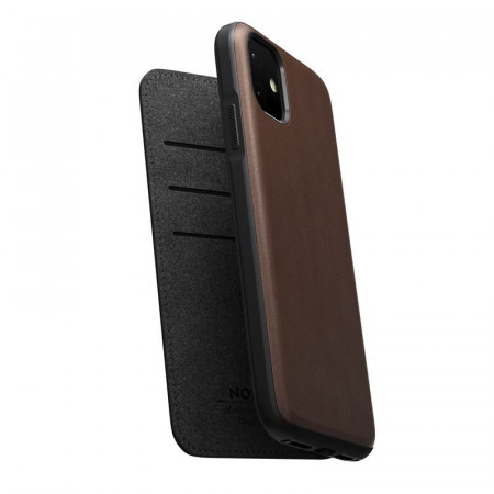 Husa telefon din piele naturala Nomad Folio, brown - iPhone 11