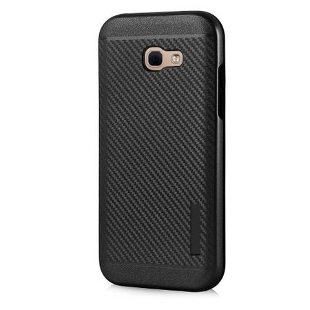 Husa telefon Puky Carbon cu placuta metalica incorporata pentru Huawei P9 Lite 2017 / P8 Lite 2017 / Honor 8 Lite / Nova Lite , negru