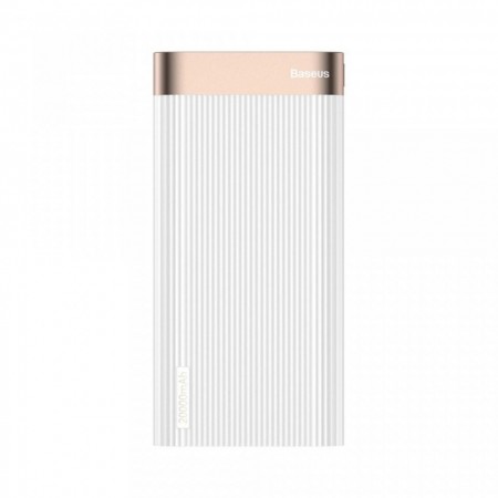 Baterie externa Baseus Parallel 20000mAh , 18W , USB Type-C PD + Quick Charge 3.0 porturi QC 3.0 , alba