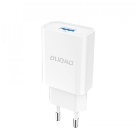 Incarcator priza , Dudao USB 5V / 2.4A QC3.0 Încărcare rapidă 3,0 (alb A3EU)