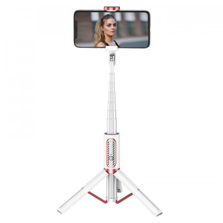 Joyroom Phantom Series Selfie stick,trepied cu telecomanda bluetooth, alb(JR-Oth-AB202)