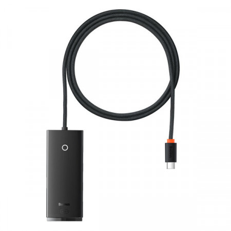 Adaptor USB tip C Baseus Lite Series HUB - 4x USB 3.0 1m negru (WKQX030401)