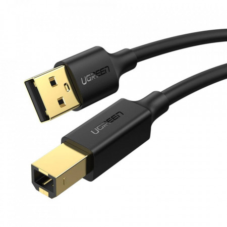 UGREEN US135 USB 2.0 AB cablu imprimanta, placat cu aur, 1.5m (negru)