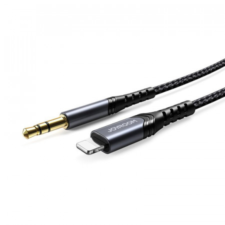 Cablu Joyroom stereo audio AUX cable 3,5 mm mini jack - Lightning pentru iPhone iPad, 2 m black (SY-A02)