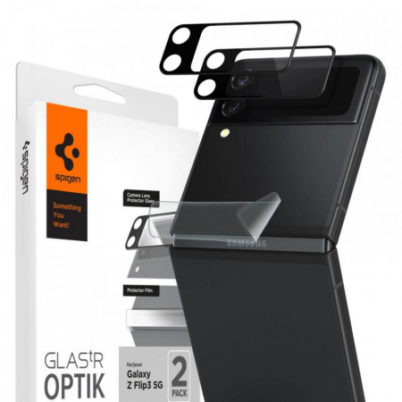 Folie Protectie Spigen tR Optik Lens+F, 2 Pack - Galaxy Z Flip3 5G