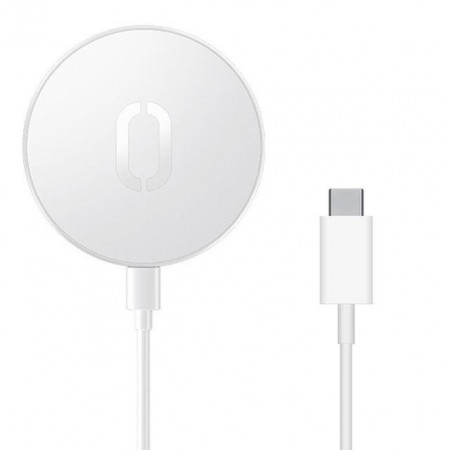 Incarcator Qi fara fir Joyroom 15 W pentru iPhone (compatibil MagSafe) + cablu USB tip C alb (JR-A28)