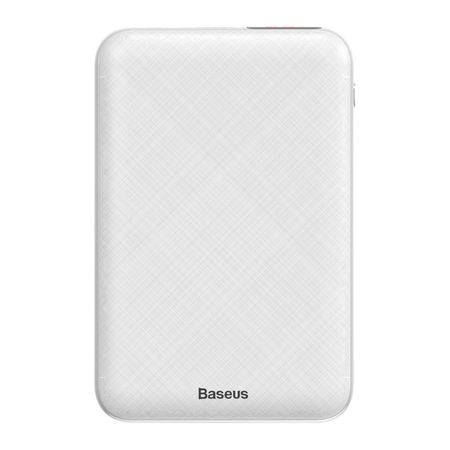 Baterie externa/Power bank mini cu ecran digital , Baseus Mini S , 10000 mAh USB + USB-C PD + Lightning , alba