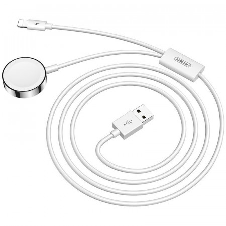 Cablu Joyroom 2in1 wireless Qi charger pentru Apple Watch / USB - Lightning cable 1,5 m white (S-IW002S)