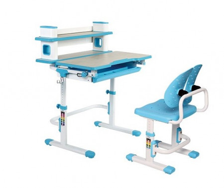Set birou si scaun copii ergonomic, reglabil in inaltime, ErgoK TOSCA Albastru