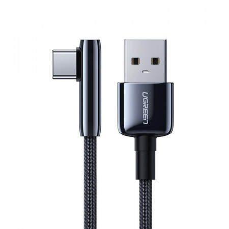 Cablu Ugreen elbow USB - USB Typ C cable 5 A Quick Charge 3.0 AFC FCP 0,5 m black (70431 US313)