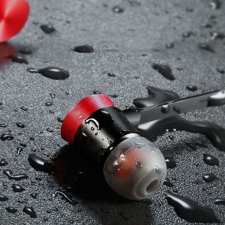 Casti telefon cu prindere magnetica , in ear cu bluetooth 4.1 , Baseus Encok Sports S07 , negru-rosu