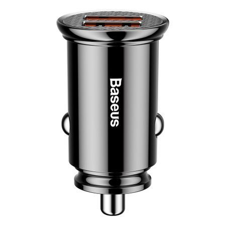 Incarcator auto Baseus Circular Universal Smart Car Charger , 2x USB QC3.0 Quick Charge 3.0 SCP AFC 30W , negru