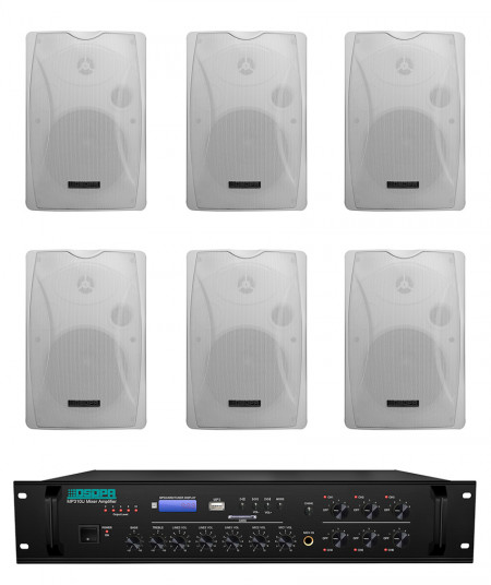 Pachet Sonorizare 120W de perete cu 6 zone, FM+USB+SD, DSPPA MP310U+6xDSP8062