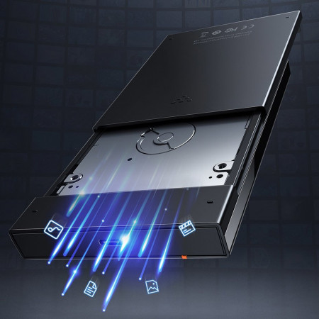 Carcasa/Rack HDD extern ,Baseus, SSD SATA 2,5 '' USB 3.2 Gen 2 (10 Gbps) USB Typ C + cablu, negru (CAYPH-C01)