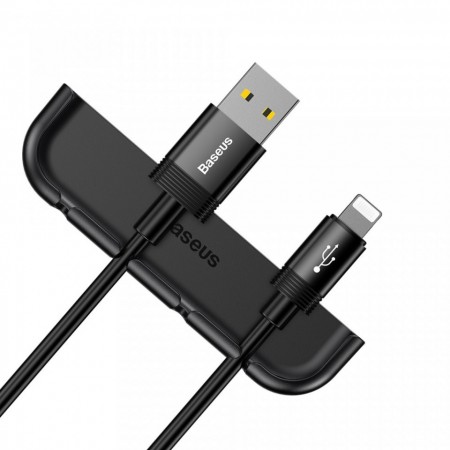 Organizator pentru cabluri telefon + aplicator folie telefon pentru iPhone X/XS , Baseus Cable Fixing Magic Tool , negru