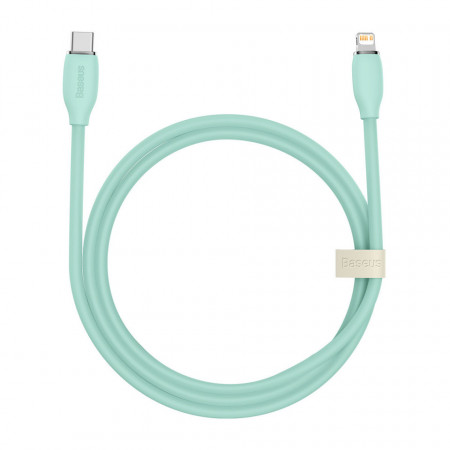 Cablu Baseus, USB tip C - cablu Lightning 20W, 1,2 m lungime Jelly Liquid Silica Gel - verde