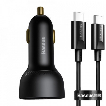 Incarcator Auto Cu Cablu USB Type C Baseus Superme, Quick Charge, 100W, 1 X USB - 1 X USB Tip-C, Negru TZCCZX-01