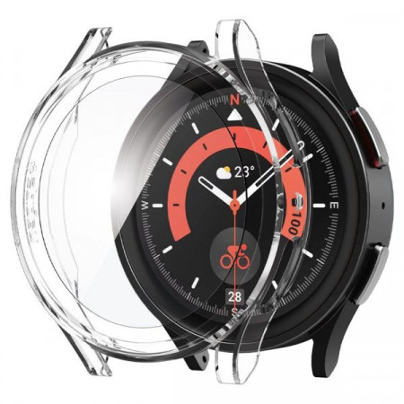 Set Husa protectoare + folie protectie Spigen THIN FIT pentru Samsung GALAXY Watch 5 PRO (45 MM) CRYSTAL CLEAR