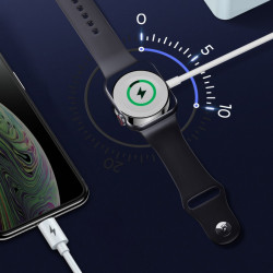 Cablu Joyroom 2in1 wireless Qi charger pentru Apple Watch / USB - Lightning cable 1,5 m white (S-IW002S)