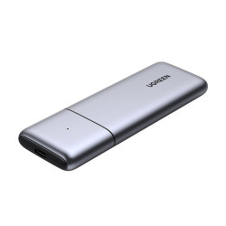 Carcasa pentru hard disk Ugreen NVMe/M.2 SATA SSD USB 3.2 Gen 2 (10Gbps) szary + kabel USB - USB Type C 0,5m (CM389)