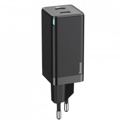 Incarcator priza Baseus GaN PPS 60 W (20 V / 3 A) 2x USB Typ C Quick Charge 3.0 Power Delivery SCP FCP AFC (gallium nitride) black (CCGAN-M01)