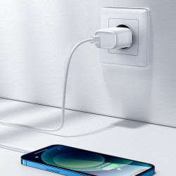Incarcator priza Joyroom USB Type C / USB 20 W Power Delivery Quick Charge 3.0 AFC SCP white (NRT-DY139E)