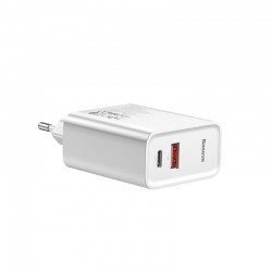 Incarcator retea Baseus Speed PPS Quick , C+U 30W EU USB / USB Type C PD Quick Charge 3.0 QC3.0 , alb
