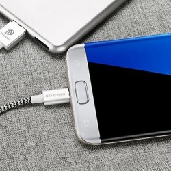 Set 2 cabluri de date si incarcare Dux Ducis K Two , 1 x Micro Usb 100 cm 5V 2A si 1 x Micro Usb 20 cm 5V 3A , silver