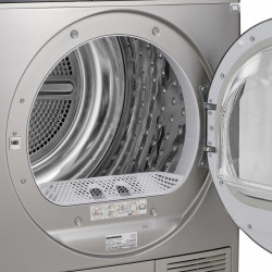 Uscator de rufe Heinner HHPD-804SA++, Pompa caldura, 8 kg, Display LED, Lumina cuva, Anti-sifonare, Clasa A++, Argintiu