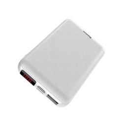 Baterie externa/Power bank mini cu ecran digital , Baseus Mini S , 10000 mAh USB + USB-C PD + Lightning , alba