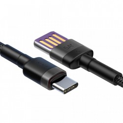 Cablu de date Baseus Cafule HW Quick Charging USB Double-sided Blind Interpolation For Type-C 40W 1m Gri+Negru