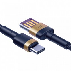 Cablu de date Baseus Cafule HW Quick Charging USB Double-sided Blind Interpolation For Type-C 40W 1m Albastru+Auriu