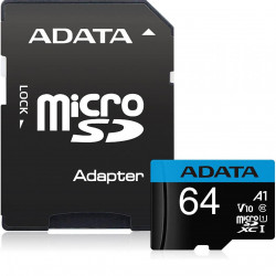 Card de memorie ADATA Premier, MicroSDXC, 64GB, UHS-I, Class 10 + Adaptor