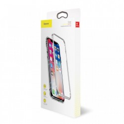 Husa de protectie hibrida din sticla transparenta si rama magnetica, Baseus Magnetite , iPhone XS Max, contur argintiu