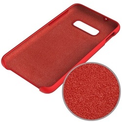 Husa telefon din silicon flexibil cu interior din material microfibra impotriva zgarieturilor , Gema Mixt pentru Samsung Galaxy S10E , rosu