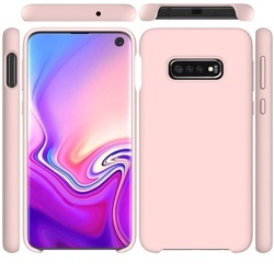 Husa telefon din silicon flexibil cu interior din material microfibra impotriva zgarieturilor , Gema Mixt pentru Samsung Galaxy S10 , roz