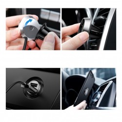 Husa telefon multifunctionala, Baseus Multi-function, cu suport auto si incarcare wireless, pentru iPhone 8 Plus / 7 Plus , negru