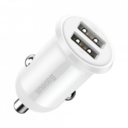 Incarcator auto Baseus Grain Pro 2x USB 4,8 A white (CCALLP-02)