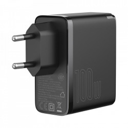Incarcator +cablu USB C la USB C 100 W (20 V / 5 A) de 1.5m Baseus GaN2 (gallium nitride) 100 W Quick Charge 5 Power Delivery 3.0 black (TZCCGAN-L01)
