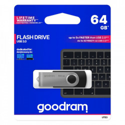 Stick USB Goodram 64 GB USB 3.2 Gen 1 60 MB/s (rd) - 20 MB/s (wr) flash drive black (UTS3-1280K0R11)