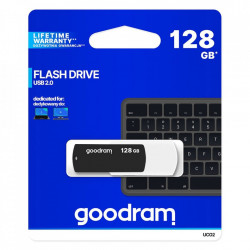 Stick USB Goodram pendrive 128 GB USB 2.0 20 MB/s (rd) - 5 MB/s (wr) flash drive black and white (UCO2-1280KWR11)