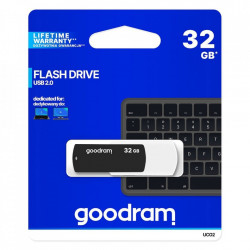 Stick USB Goodram pendrive 32 GB USB 2.0 20 MB/s (rd) - 5 MB/s (wr) flash drive black and white (UCO2-1280KWR11)