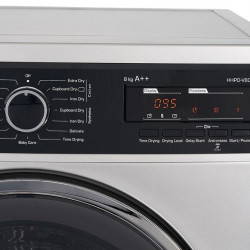 Uscator de rufe Heinner HHPD-804SA++, Pompa caldura, 8 kg, Display LED, Lumina cuva, Anti-sifonare, Clasa A++, Argintiu