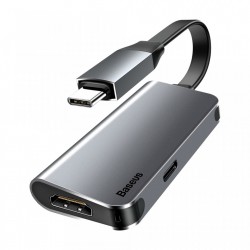 Adaptor Baseus Little Box, de la USB-C la HDMI + port USB-C , gri