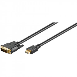 Cablu aurit HDMI tata la DVI tata, 2 m, Goobay