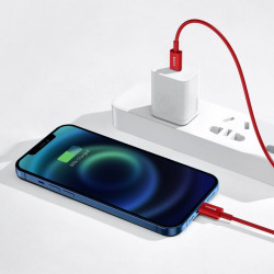 Cablu Baseus Superior USB Typ C - Lightning fast charging data cable Power Delivery 20 W 2m Red (CATLYS-C09)
