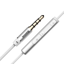 Casti audio telefon cu telecomanda pentru controlul volumului , Baseus Enock H06 , jack 3.5 mm , gri
