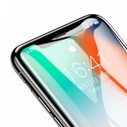 Folie protectie din sticla securizata privacy, Baseus Full Coverage 3D, pentru Apple iPhone XS / X, negru