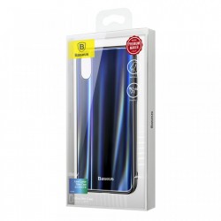 Husa telefon, Baseus Laser Luster, pentru iPhone X, cu margini din silicon si spate din sticla securizata, negru